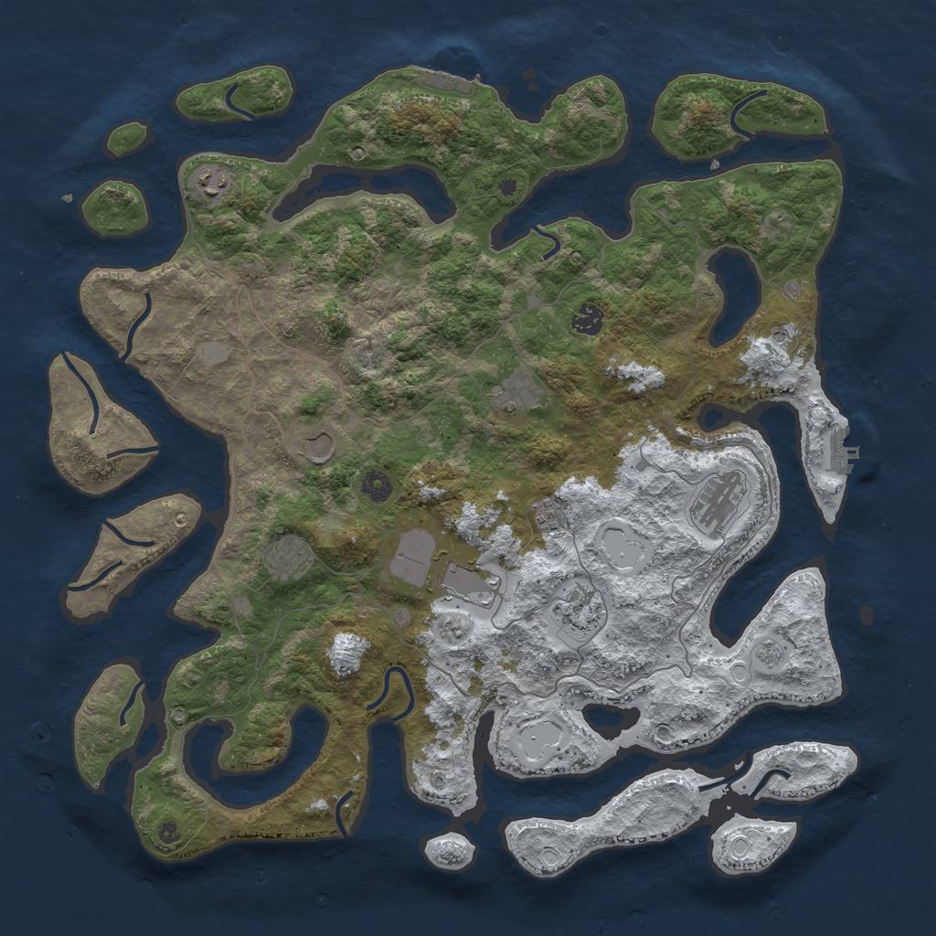 Rust Map: Procedural Map, Size: 4499, Seed: 1176307899, 18 Monuments
