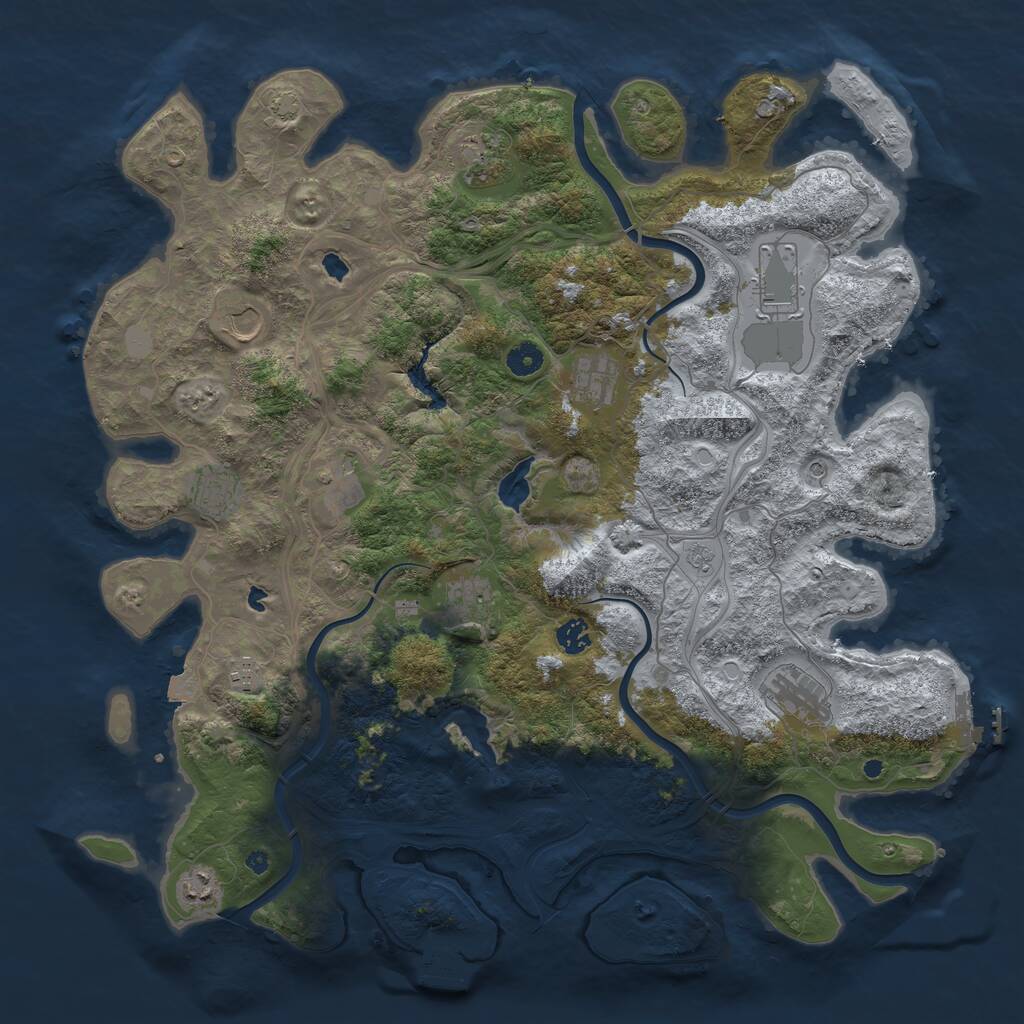 Rust Map: Procedural Map, Size: 4500, Seed: 6438, 17 Monuments