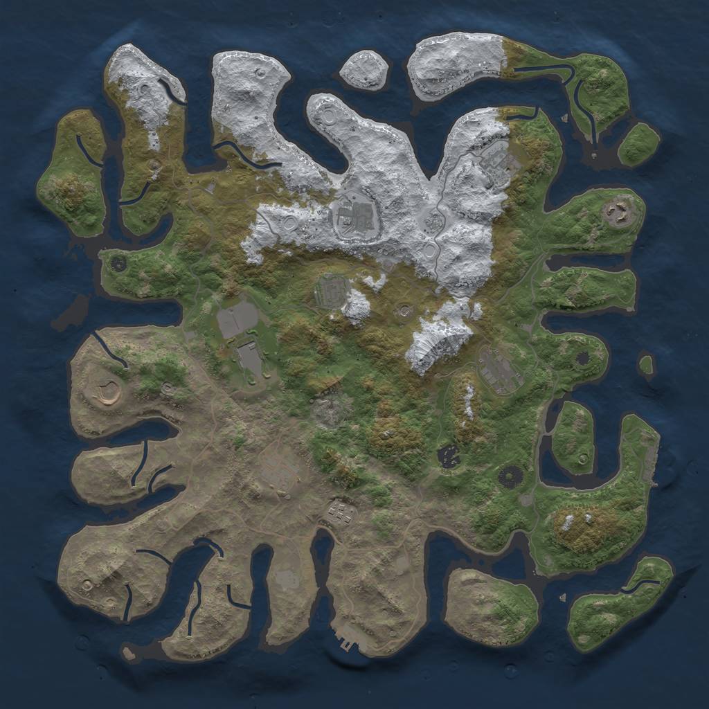 Rust Map: Procedural Map, Size: 4500, Seed: 754604, 19 Monuments