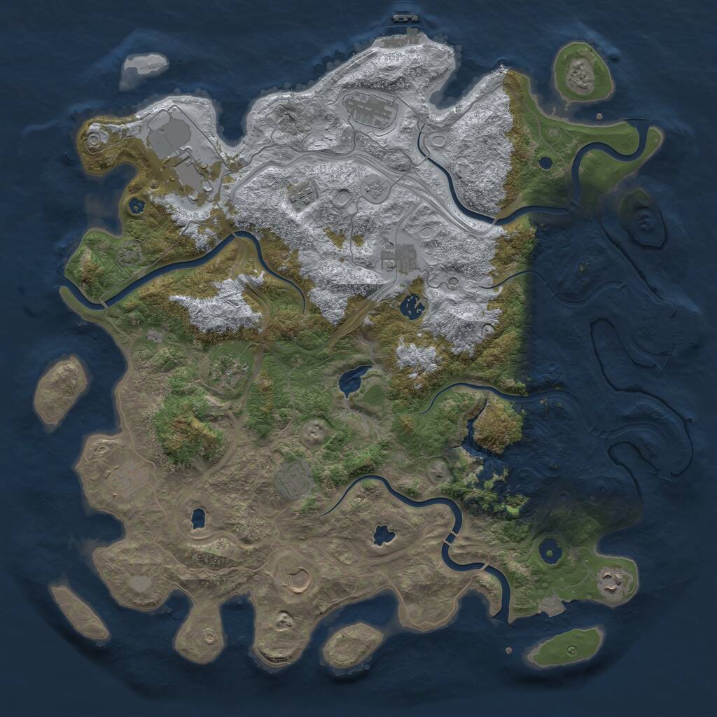 Rust Map: Procedural Map, Size: 4500, Seed: 3903229, 16 Monuments