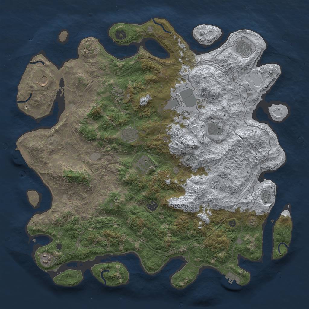 Rust Map: Procedural Map, Size: 4500, Seed: 3018522, 19 Monuments