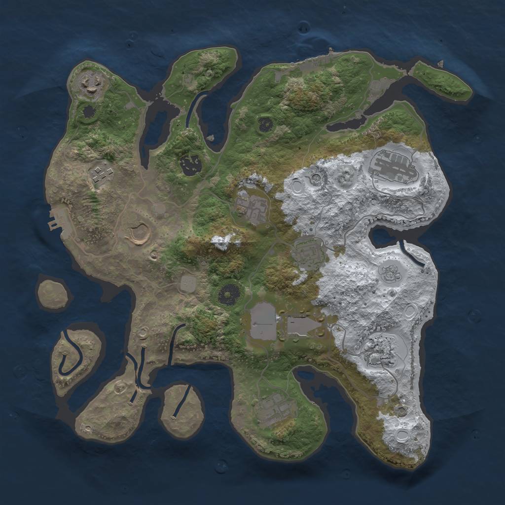 Rust Map: Procedural Map, Size: 3500, Seed: 5695260, 19 Monuments