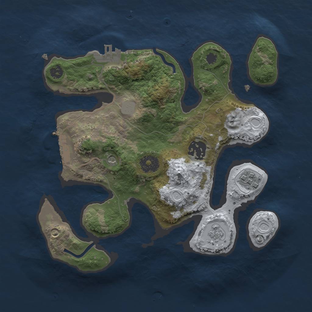 Rust Map: Procedural Map, Size: 2500, Seed: 20171083, 11 Monuments