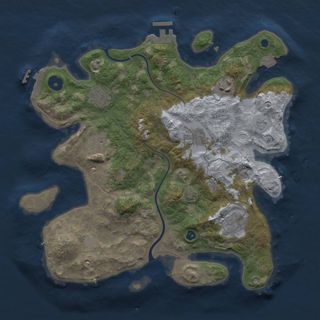 Rust Map: Procedural Map, Size: 3250, Seed: 1337, 11 Monuments