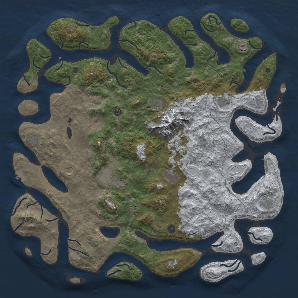 Rust Map: Procedural Map, Size: 5500, Seed: 5800, 20 Monuments