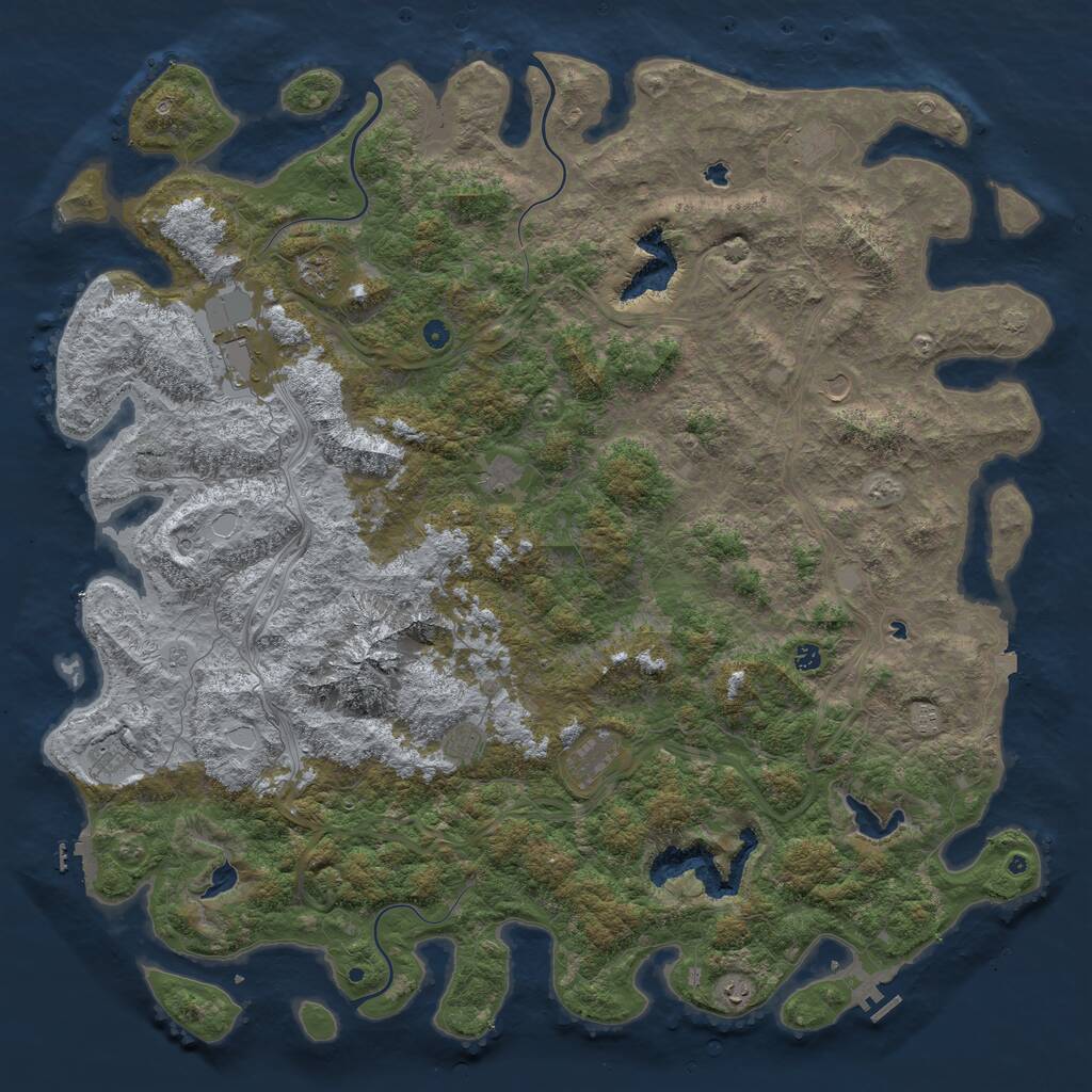 Rust Map: Procedural Map, Size: 6000, Seed: 1214978083, 17 Monuments