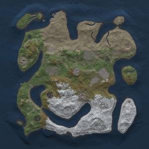 Thumbnail Rust Map: Procedural Map, Size: 3500, Seed: 1989679824, 17 Monuments