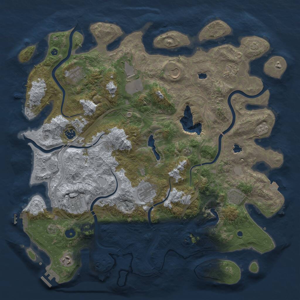 Rust Map: Procedural Map, Size: 4500, Seed: 562103, 16 Monuments