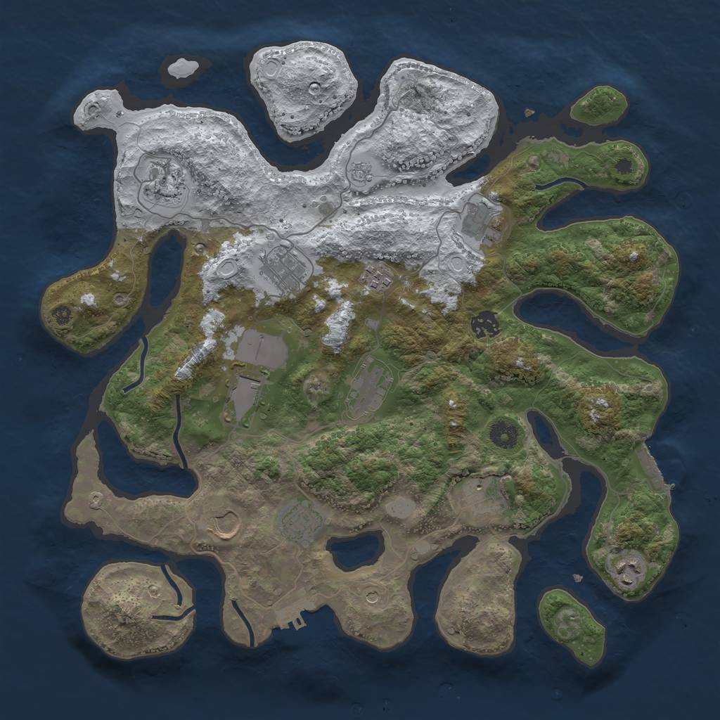 Rust Map: Procedural Map, Size: 3850, Seed: 669209636, 20 Monuments