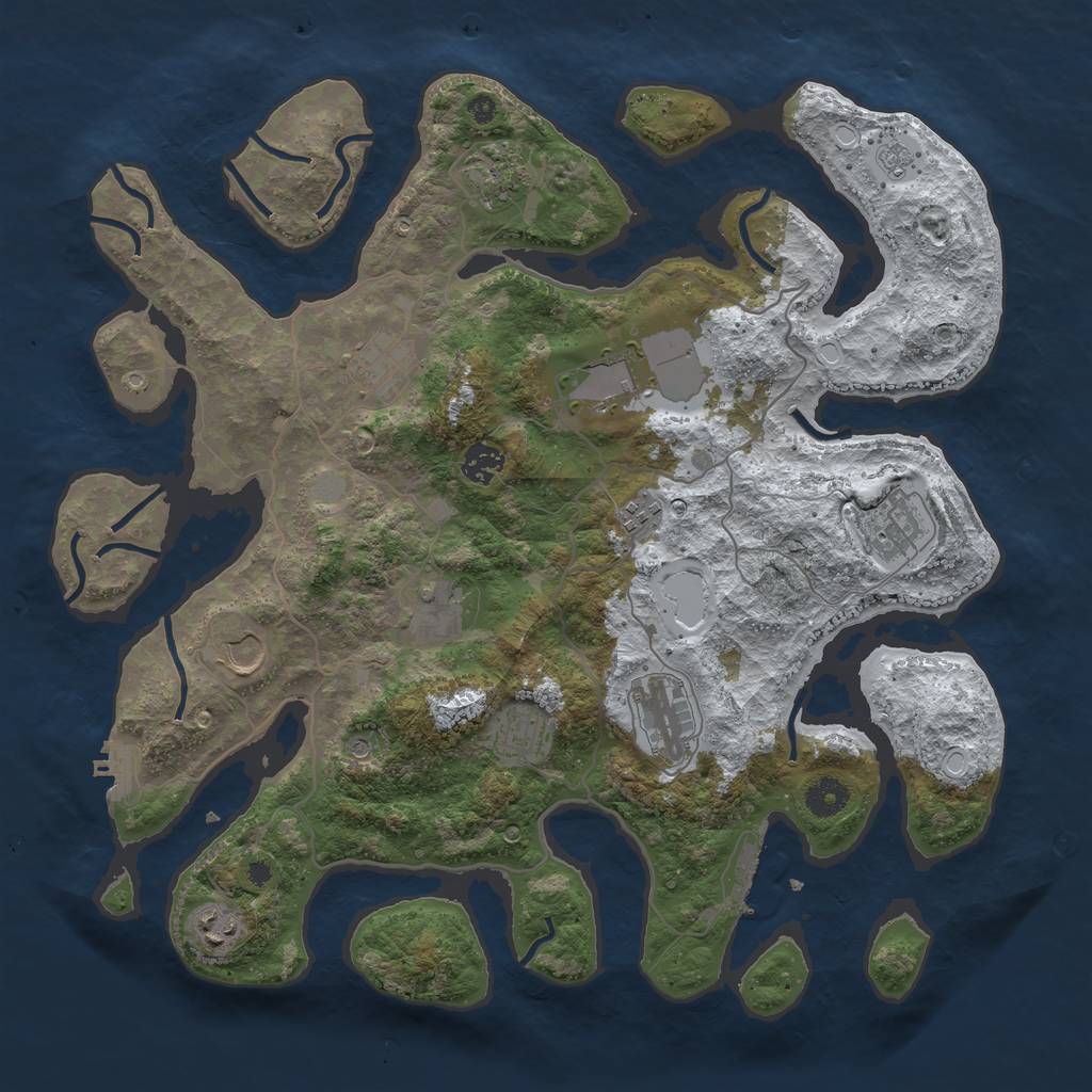 Rust Map: Procedural Map, Size: 4000, Seed: 556854041, 20 Monuments