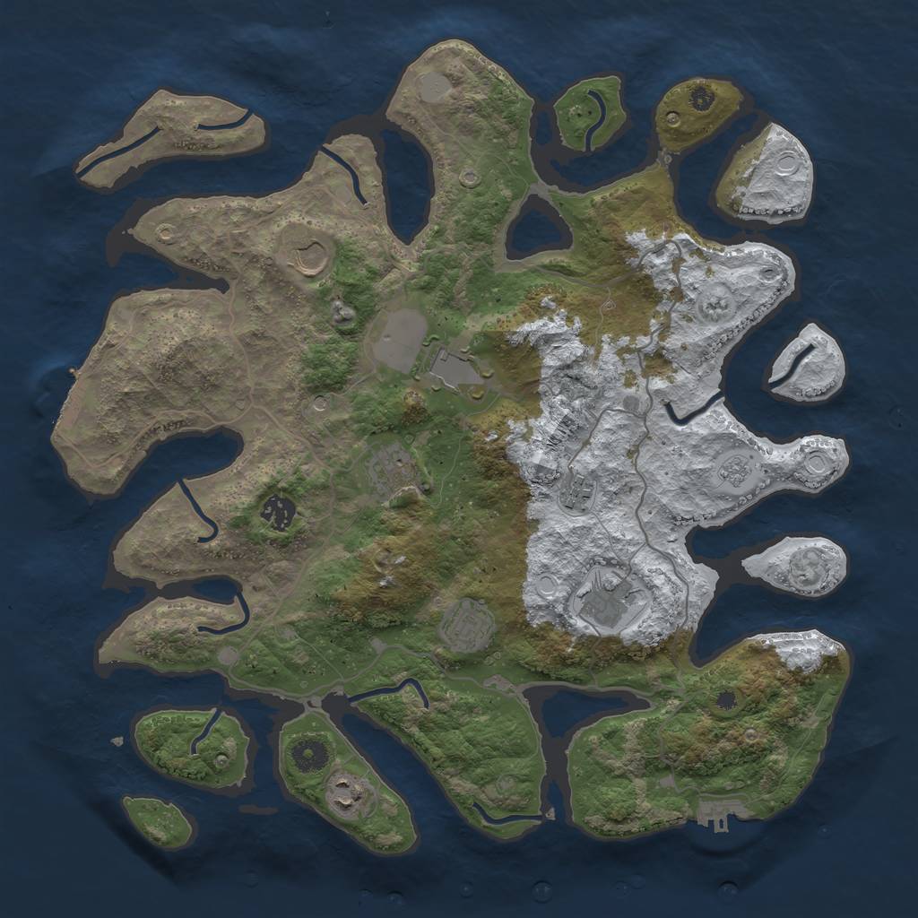Rust Map: Procedural Map, Size: 4000, Seed: 356046, 17 Monuments