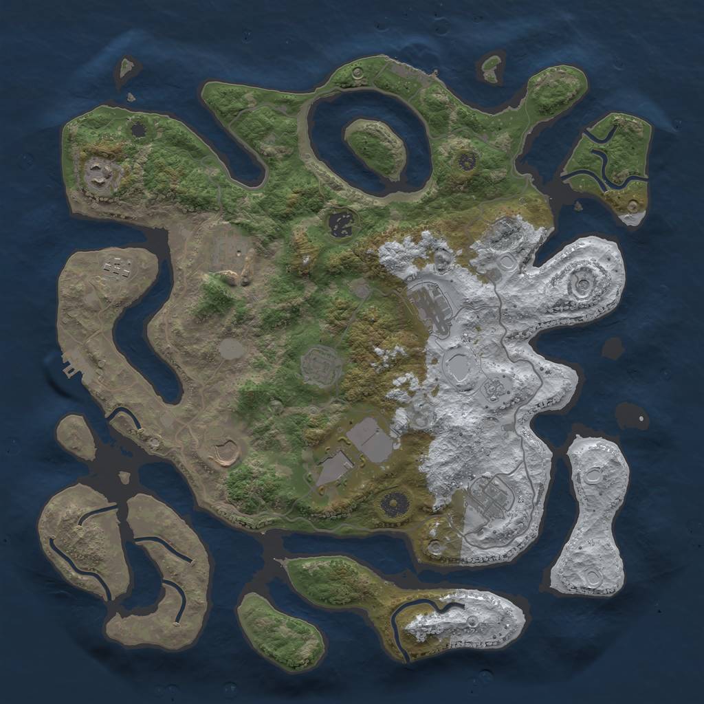Rust Map: Procedural Map, Size: 4000, Seed: 811366092, 18 Monuments