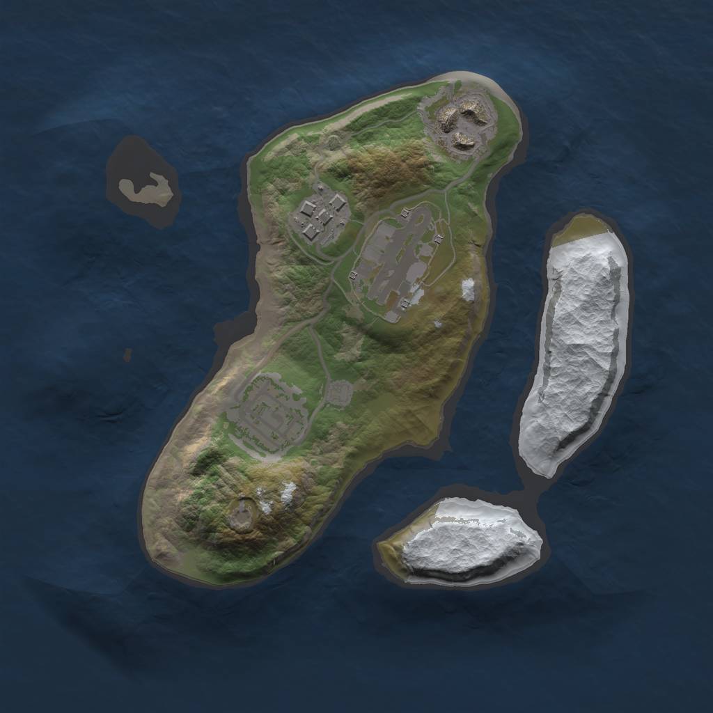 Rust Map: Barren, Size: 2000, Seed: 23, 6 Monuments