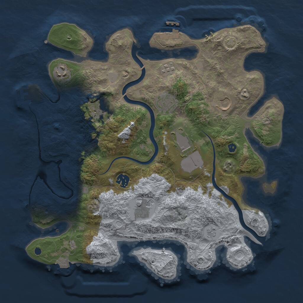 Rust Map: Procedural Map, Size: 3550, Seed: 882198, 14 Monuments