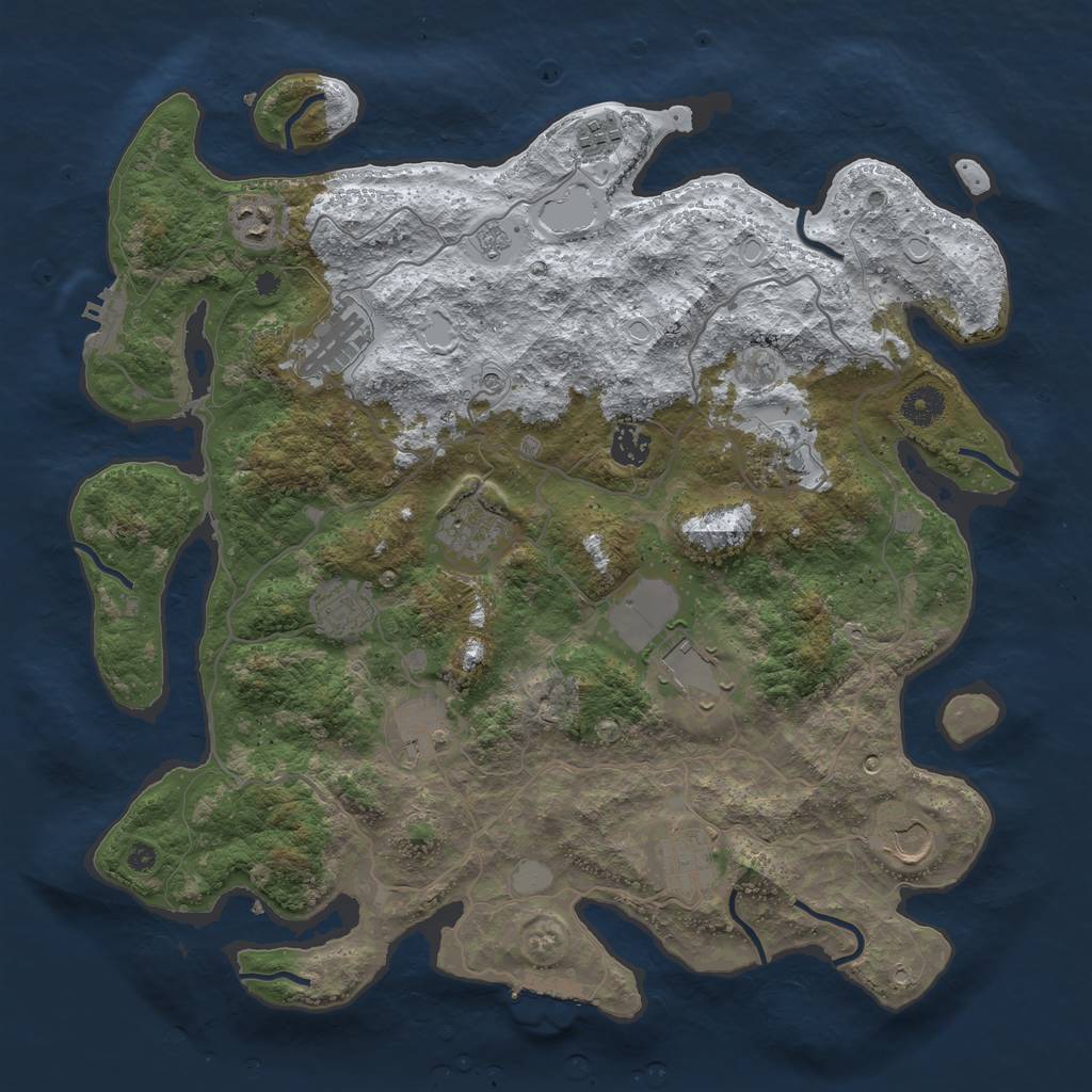 Rust Map: Procedural Map, Size: 4000, Seed: 600419, 20 Monuments