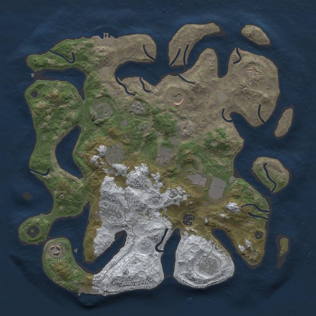 Rust Map: Procedural Map, Size: 3950, Seed: 301330296, 20 Monuments