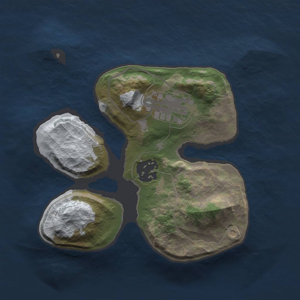 Rust Map: Barren, Size: 2000, Seed: 12345, 4 Monuments