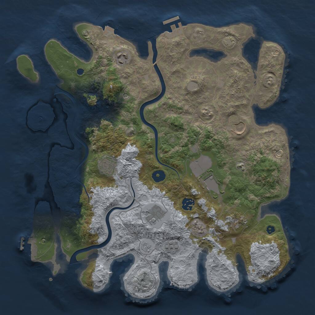 Rust Map: Procedural Map, Size: 3750, Seed: 639063417, 14 Monuments