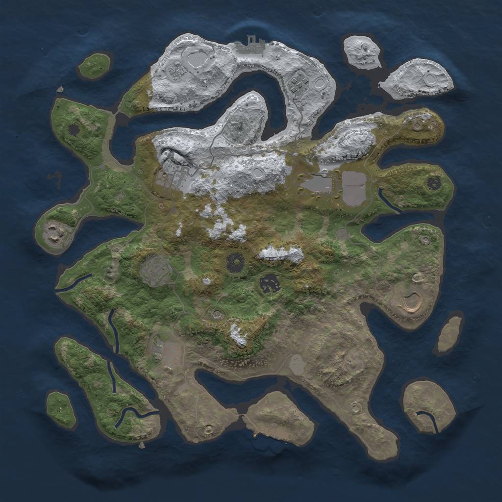 Rust Map: Procedural Map, Size: 3750, Seed: 14699209, 17 Monuments
