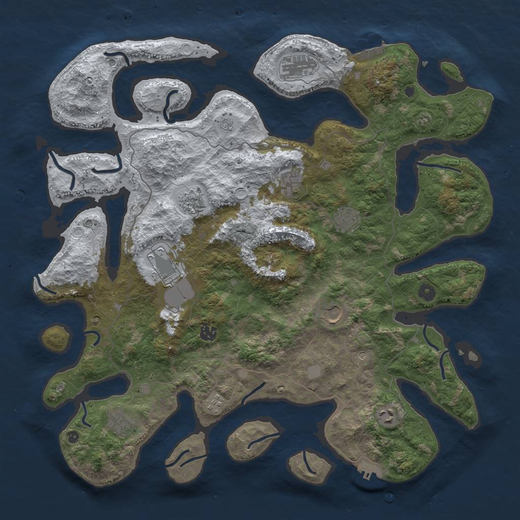 Rust Map: Procedural Map, Size: 4500, Seed: 5856342, 19 Monuments
