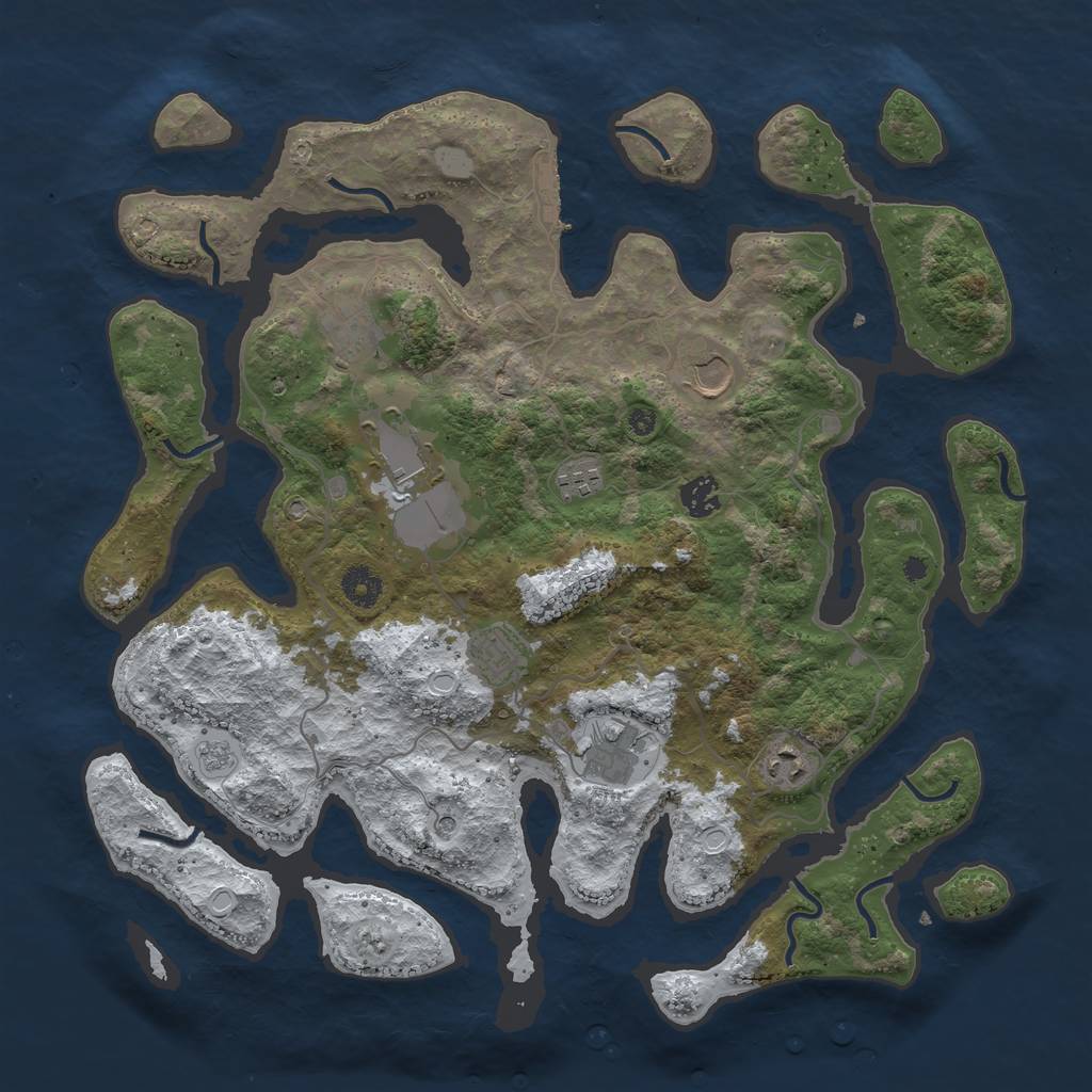 Rust Map: Procedural Map, Size: 4000, Seed: 1428324959, 16 Monuments