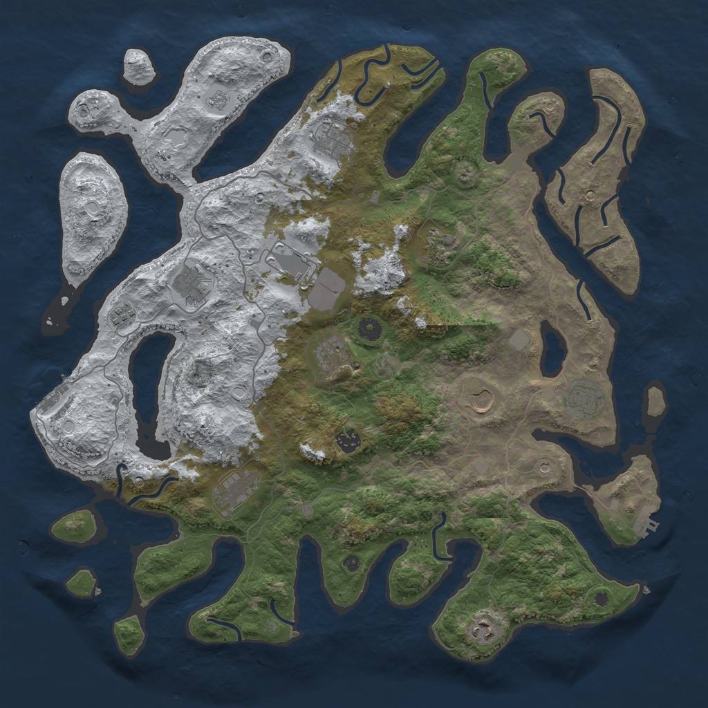 Rust Map: Procedural Map, Size: 4500, Seed: 10969, 20 Monuments