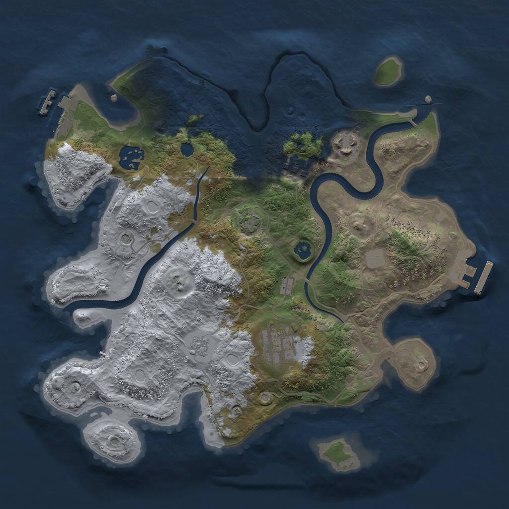 Rust Map: Procedural Map, Size: 3000, Seed: 1903019165, 10 Monuments