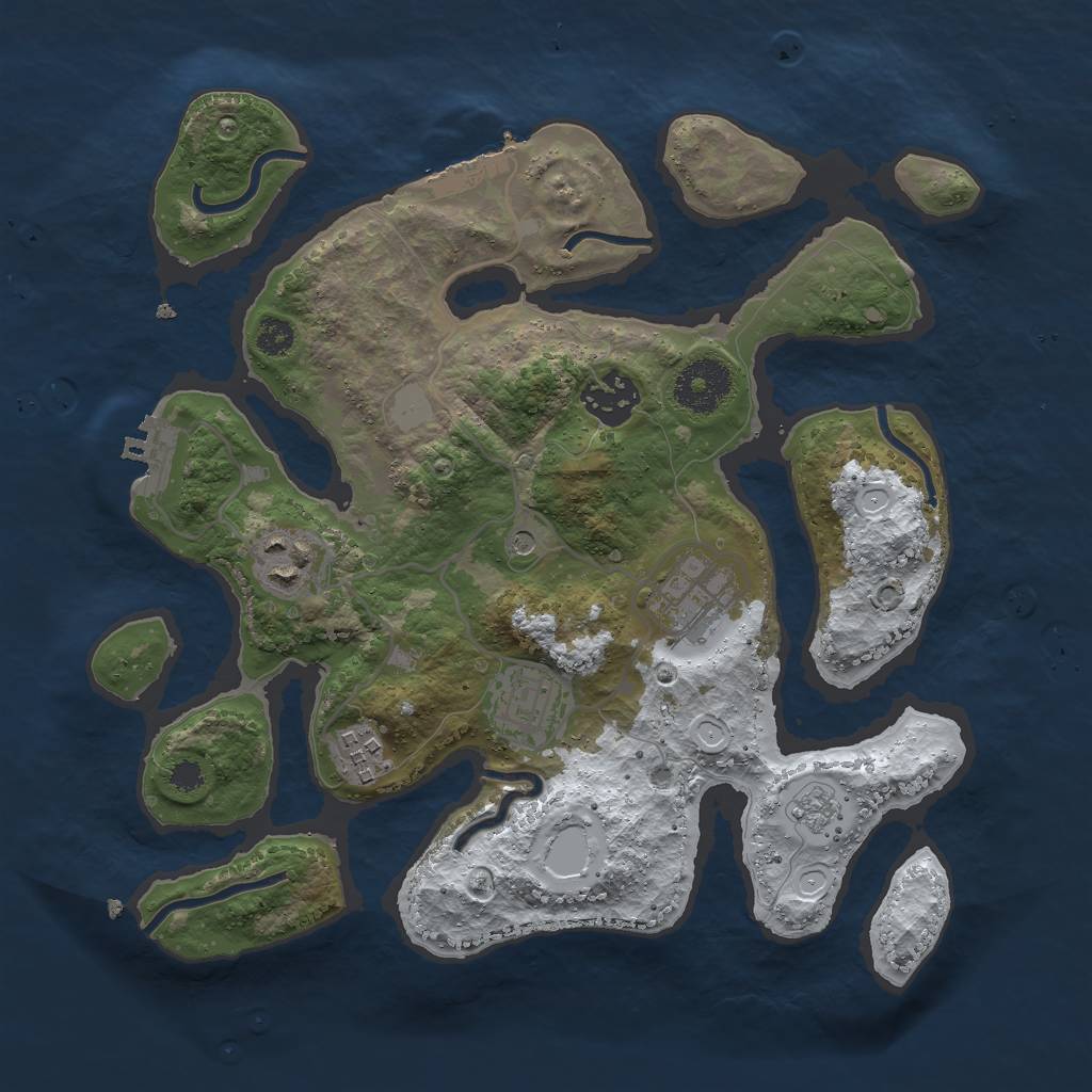 Rust Map: Procedural Map, Size: 3000, Seed: 275374322, 14 Monuments