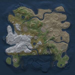 Thumbnail Rust Map: Procedural Map, Size: 3700, Seed: 1636228118, 15 Monuments