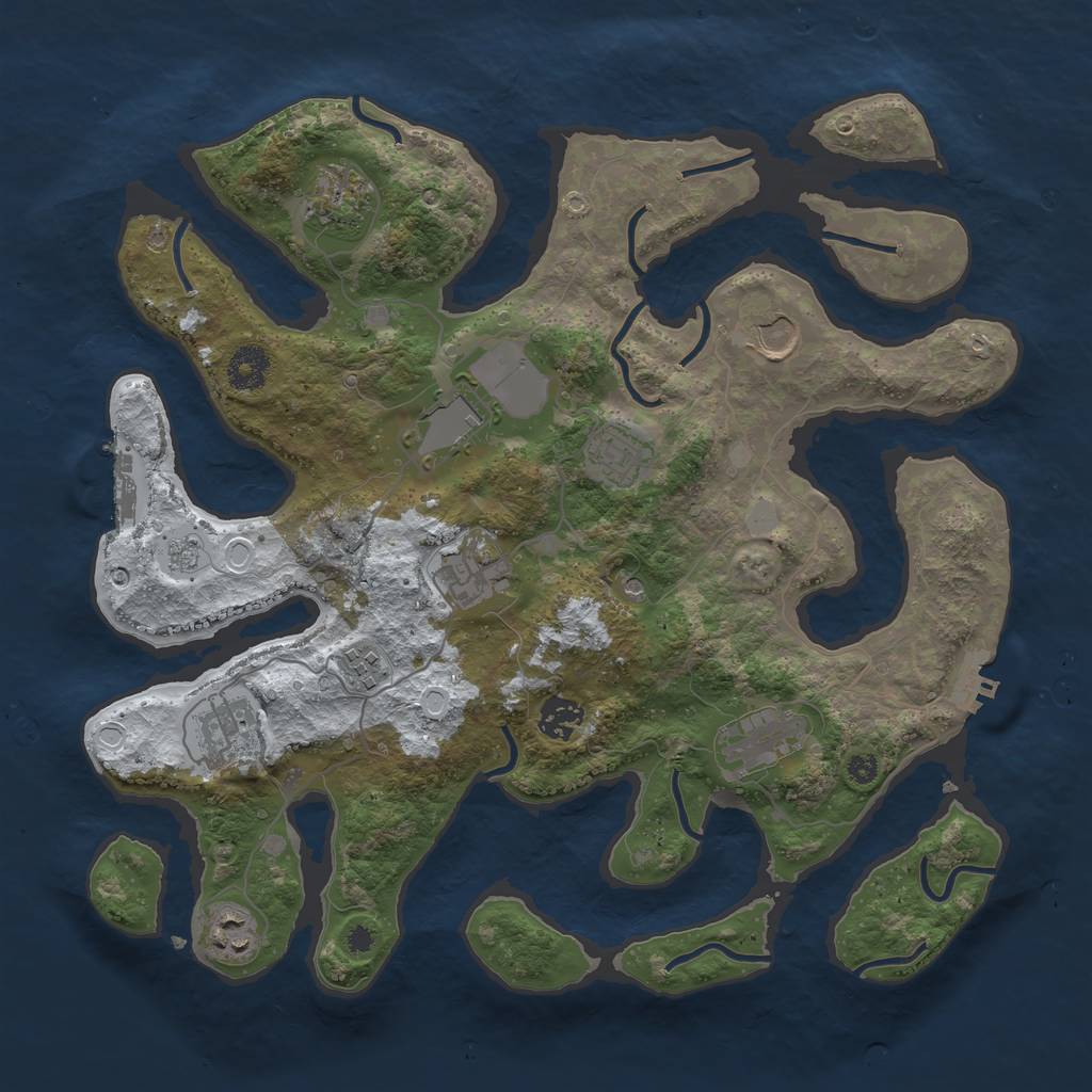 Rust Map: Procedural Map, Size: 3700, Seed: 1636228118, 19 Monuments