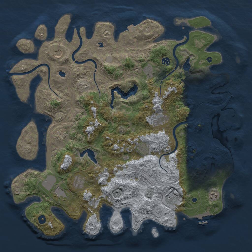 Rust Map: Procedural Map, Size: 4500, Seed: 1518579, 17 Monuments