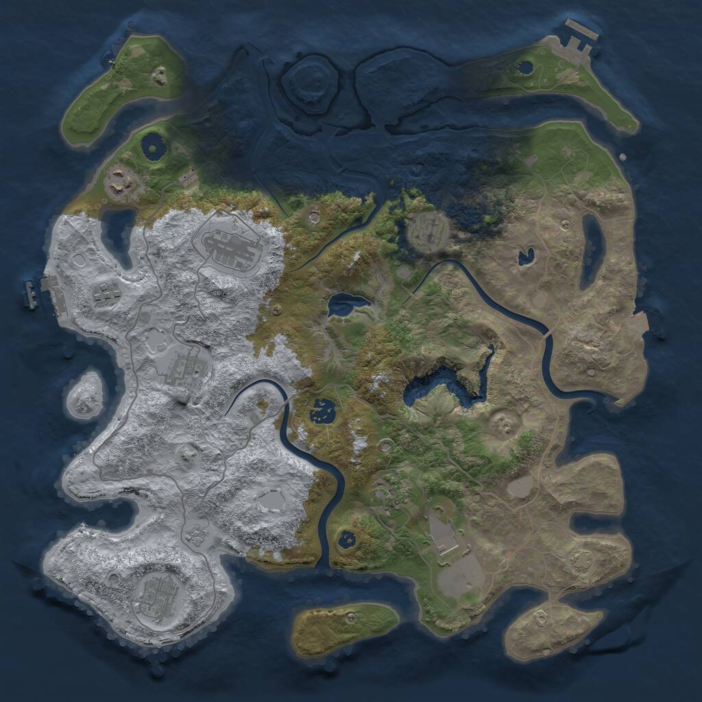 Rust Map: Procedural Map, Size: 4000, Seed: 1234563, 15 Monuments