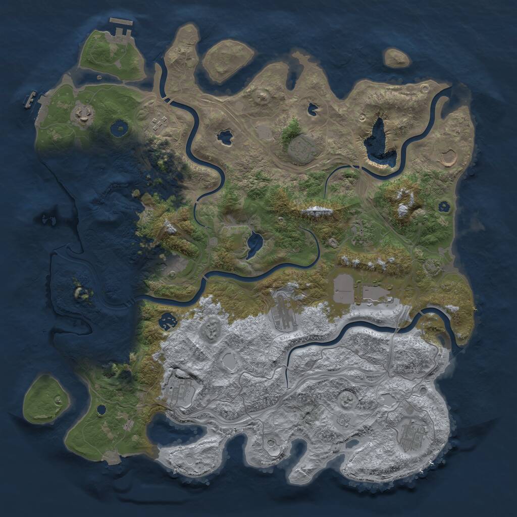 Rust Map: Procedural Map, Size: 4500, Seed: 4551883, 17 Monuments