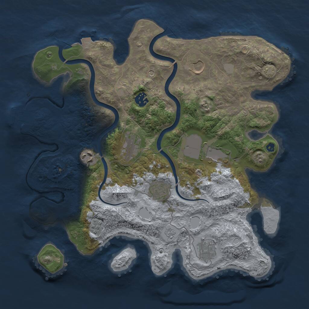Rust Map: Procedural Map, Size: 3500, Seed: 389089, 13 Monuments