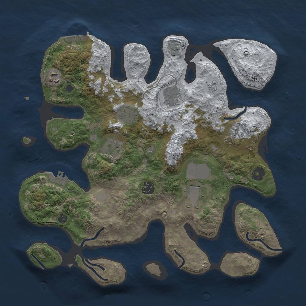 Rust Map: Procedural Map, Size: 3500, Seed: 730210, 17 Monuments