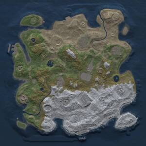 Thumbnail Rust Map: Procedural Map, Size: 3600, Seed: 54, 15 Monuments