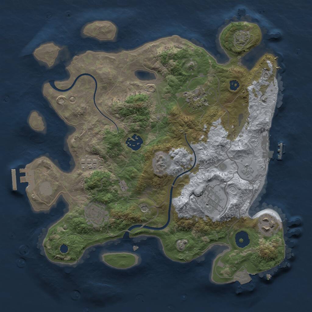 Rust Map: Procedural Map, Size: 3000, Seed: 7512122, 12 Monuments