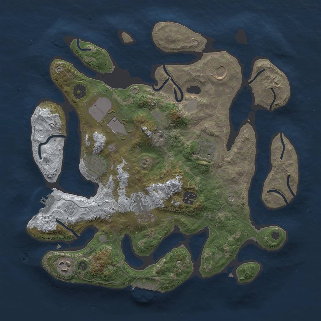 Rust Map: Procedural Map, Size: 3500, Seed: 2106800709, 16 Monuments