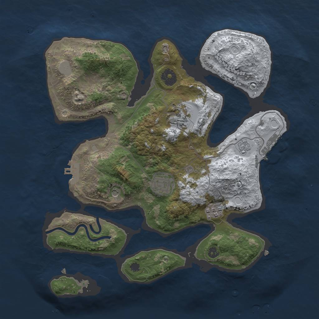 Rust Map: Procedural Map, Size: 3000, Seed: 465641, 12 Monuments