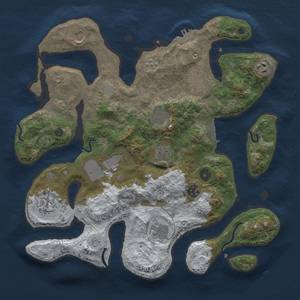 Thumbnail Rust Map: Procedural Map, Size: 3700, Seed: 153208734, 19 Monuments