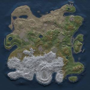 Thumbnail Rust Map: Procedural Map, Size: 3700, Seed: 153208734, 16 Monuments