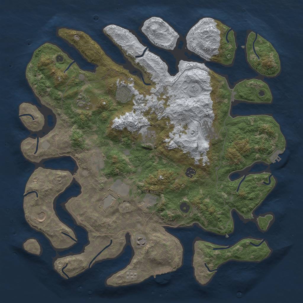 Rust Map: Procedural Map, Size: 4500, Seed: 1818707, 20 Monuments