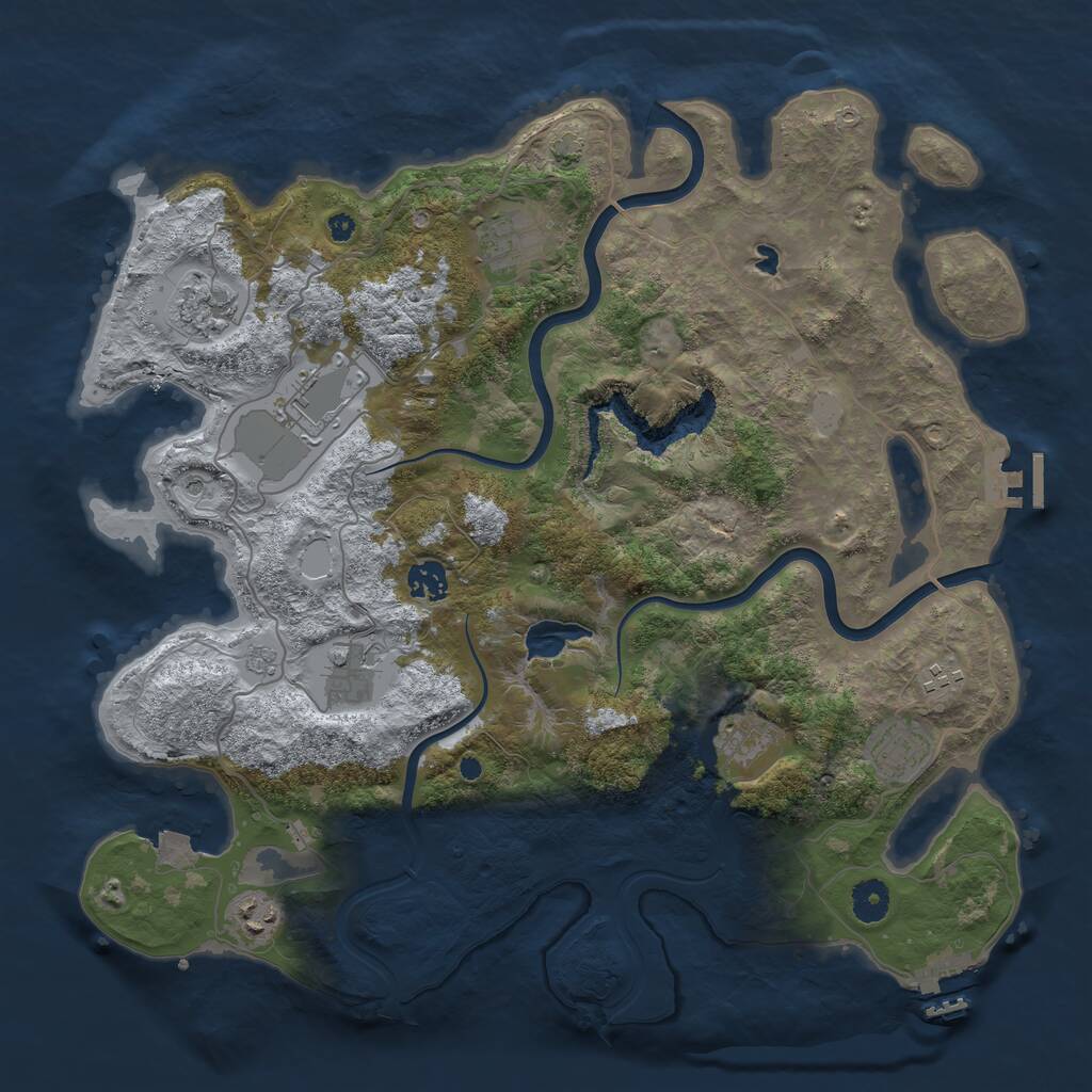 Rust Map: Procedural Map, Size: 4000, Seed: 492668, 15 Monuments