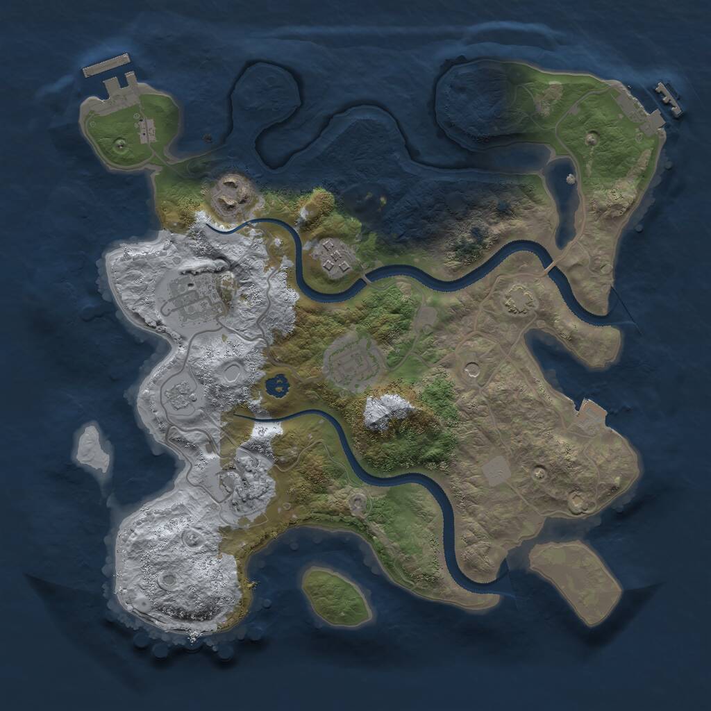 Rust Map: Procedural Map, Size: 3000, Seed: 8041961, 11 Monuments