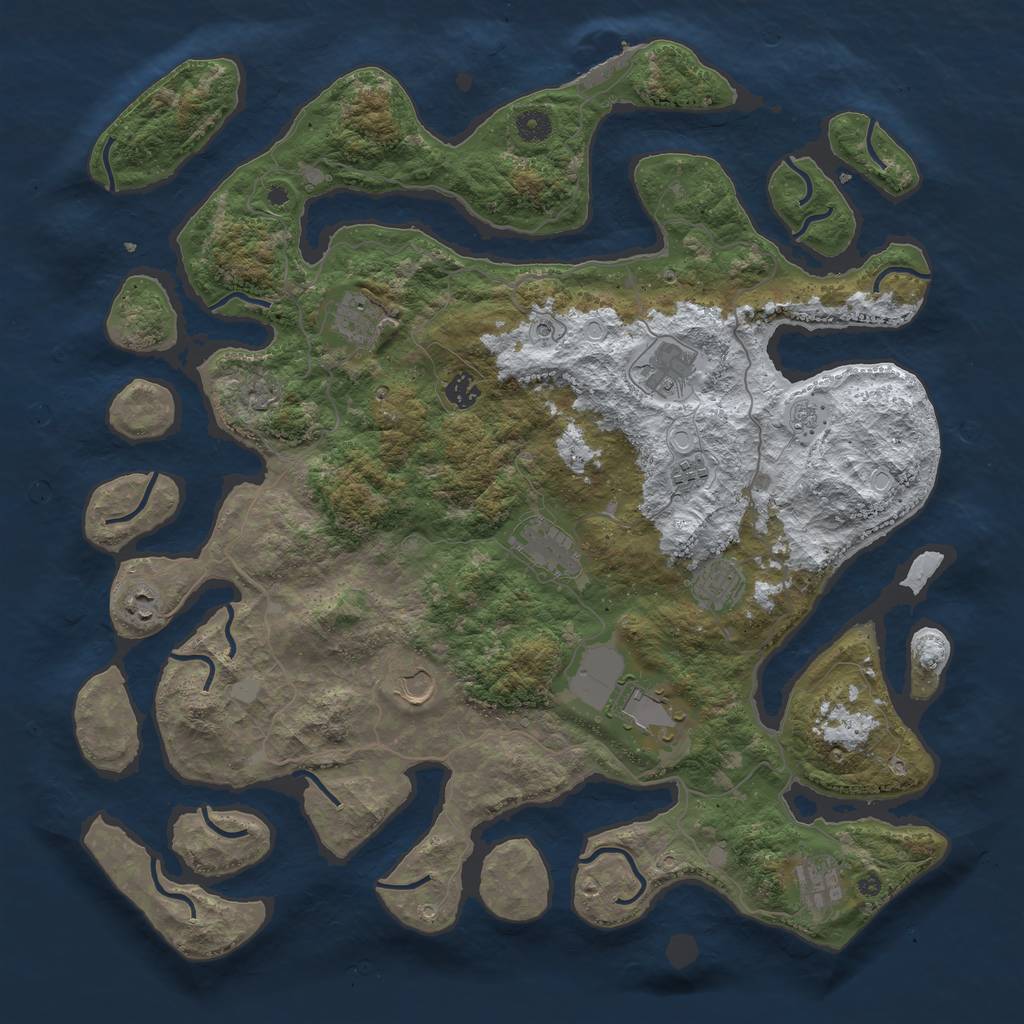 Rust Map: Procedural Map, Size: 4500, Seed: 22352123, 18 Monuments