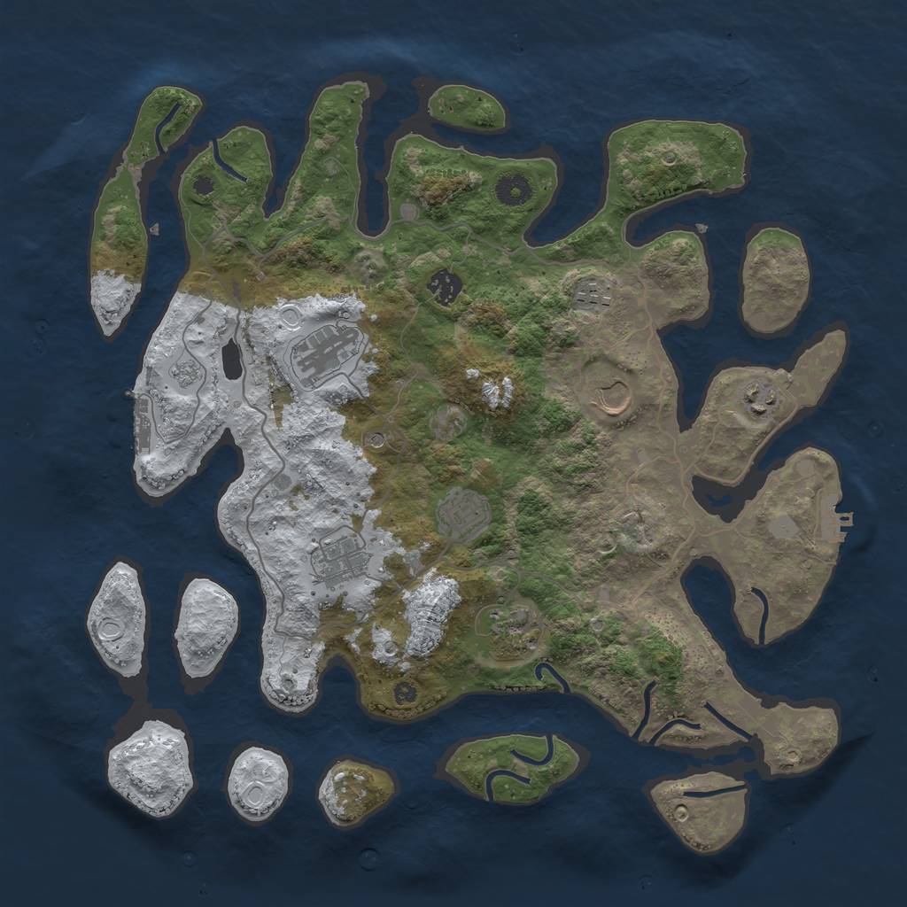 Rust Map: Procedural Map, Size: 4000, Seed: 139783, 17 Monuments