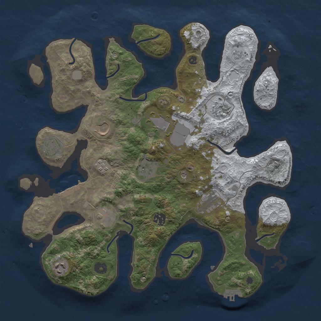Rust Map: Procedural Map, Size: 3800, Seed: 1966567792, 19 Monuments