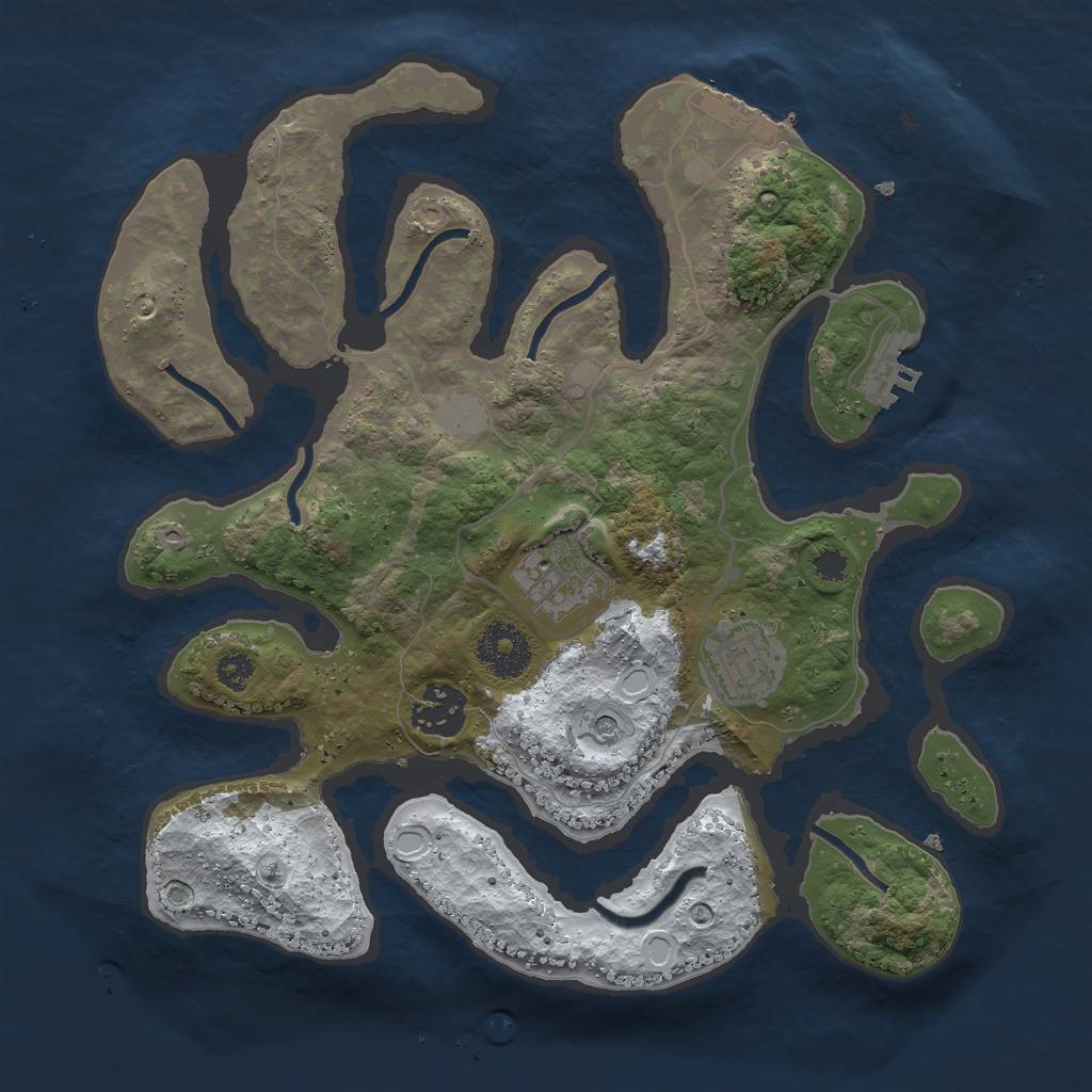 Rust Map: Procedural Map, Size: 3000, Seed: 62121, 11 Monuments