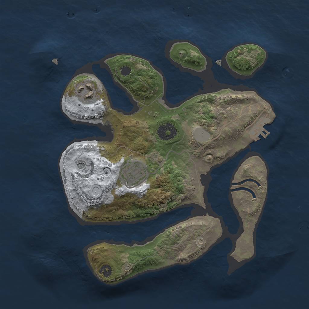 Rust Map: Procedural Map, Size: 2550, Seed: 8987560, 9 Monuments