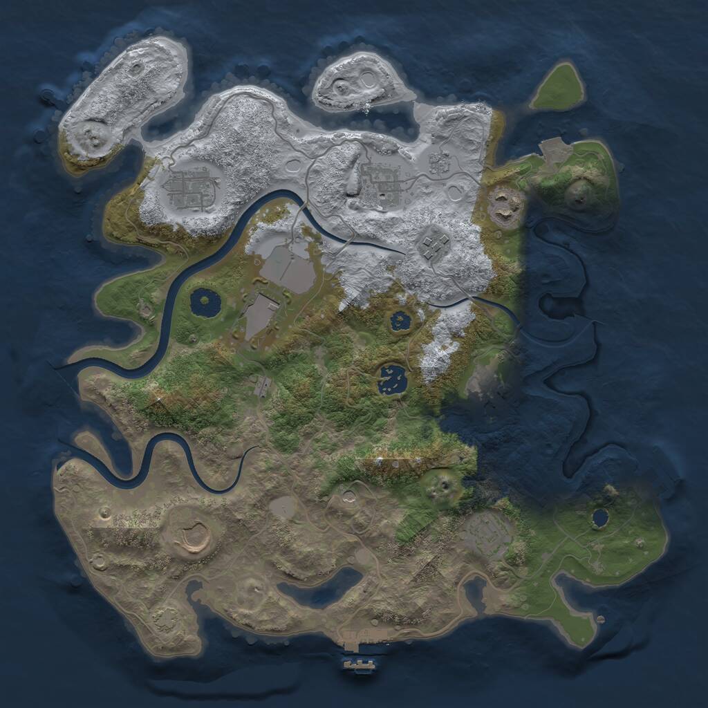 Rust Map: Procedural Map, Size: 3500, Seed: 303577837, 15 Monuments